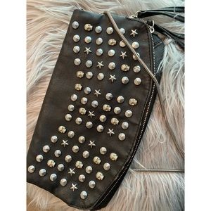 Black Studded Skull Purse
